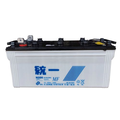 统一蓄电池12v200ah船舶船用启动发电机组挖掘机汽车铅酸水电瓶 带液