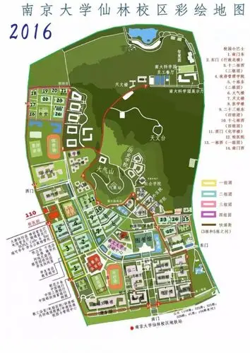 以及校内公交班次吧~校内地图:乘坐地铁二号线到南京大学-仙林校区站