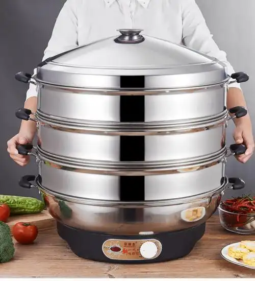 电蒸锅多功能商用大容量多层家用电蒸笼插电不锈钢大号蒸馒头蒸锅