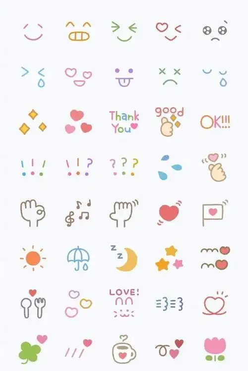 一组可爱的表情简笔画麻竹画手帐