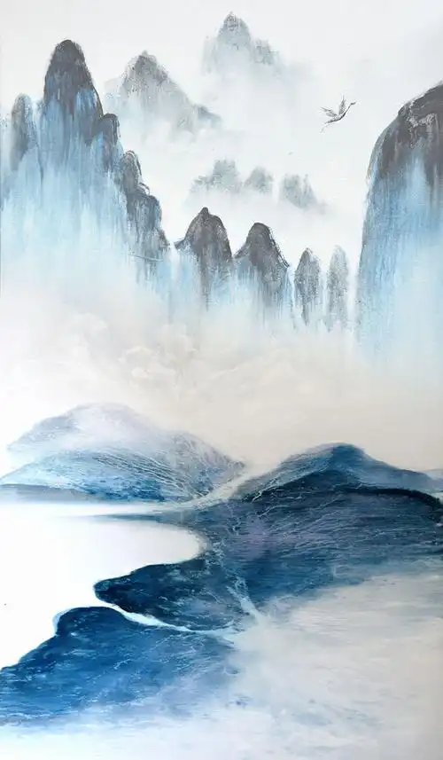 禅意水墨山水画下载: 高清禅意山水国画欣赏