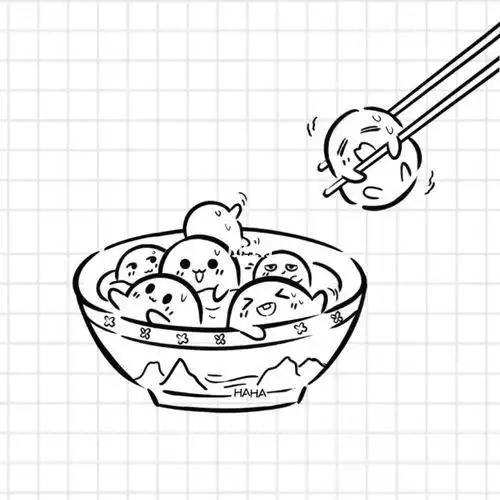 可爱萌的汤圆君简笔画教程