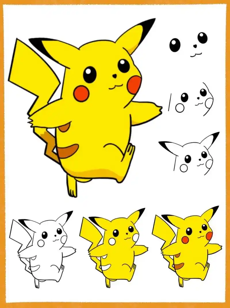 第4集|皮卡丘合集 快艾特你的好朋友给你画～#简笔画 #皮卡 - 抖音