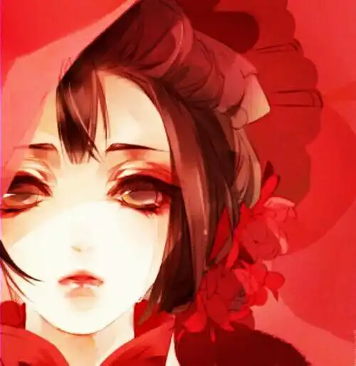 古风女生头像红色伤感泪水