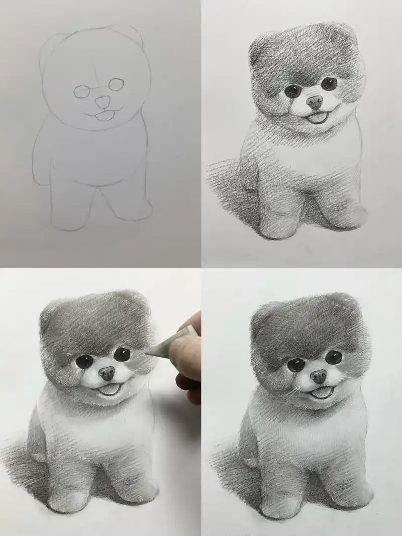 超可爱修勾详细步骤.#素描 #一起学画画 #零基础教学 #素 - 抖音