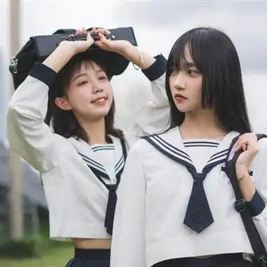 2021最新穿校服的校园姐妹花头像两个人一张的,闺蜜头像图片