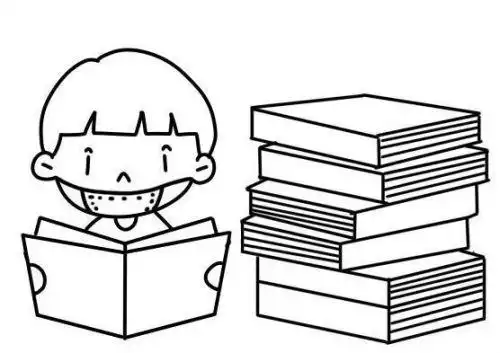 下面就是小朋友读书简笔画的绘画教学了,我们在对小朋友读书进行绘画