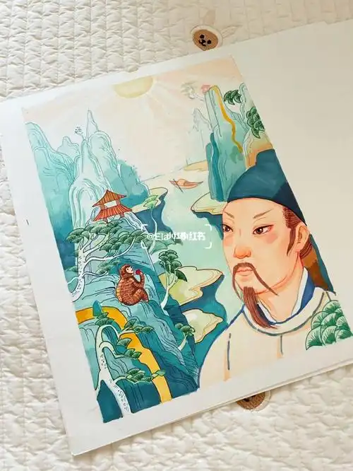 手绘示范少儿古诗封面