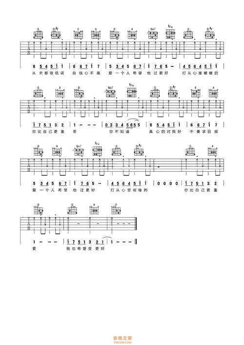 梁静茹《暖暖》吉他谱