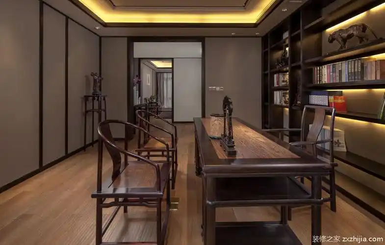 扬州市世纪豪园新中式书房效果图