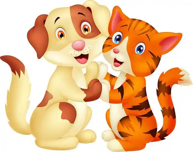 可爱的猫和狗卡通