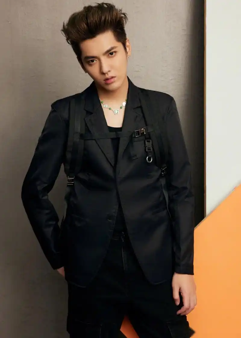 吴亦凡 黑色西装绅士优雅,大背头 眼神杀,是心动的感觉!@吴亦凡