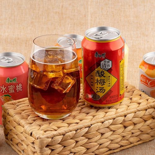 康师傅酸梅汤饮料310ml*12/24罐装陈皮解腻酸梅汁果汁夏日清凉解暑饮