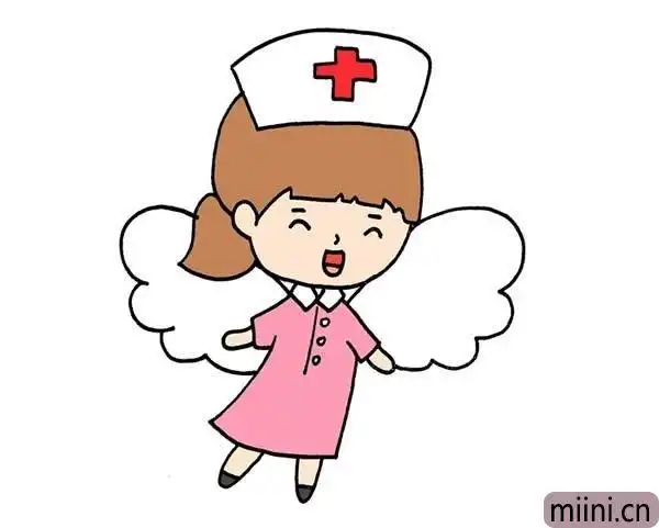 漂亮的白衣天使简笔画