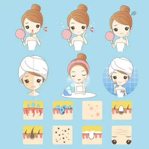 卡通女孩肌肤保养