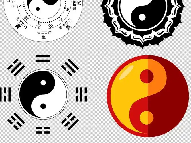 太极阴阳五行八卦图中国风算命风水设计素材