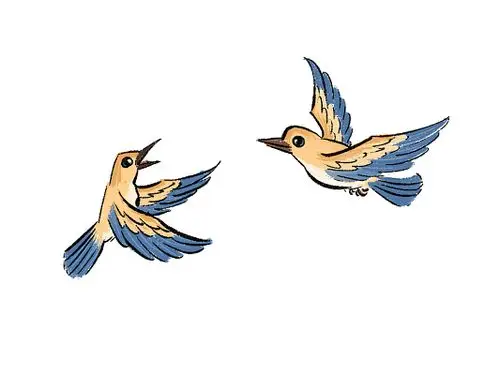 彩色原创简约手绘小鸟飞鸟飞禽鸟类元素png素材