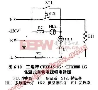 三角牌cfxb15cfxb80保温式电子自动电饭锅电路图