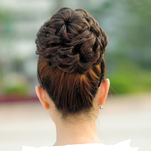 逼真假发包气质古装发髻新娘盘发造型短卷发丸子头蓬松发包花苞头