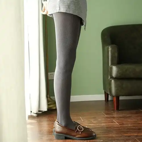 春秋新款竖条微压力显瘦腿连裤袜女日系弹力中厚天鹅绒打底裤外穿