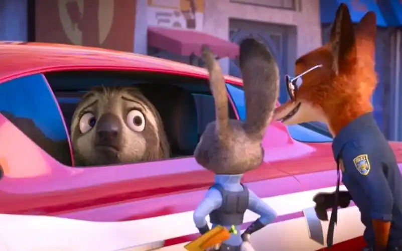 《疯狂动物城 》闪电飙车被朱迪与尼克抓到!