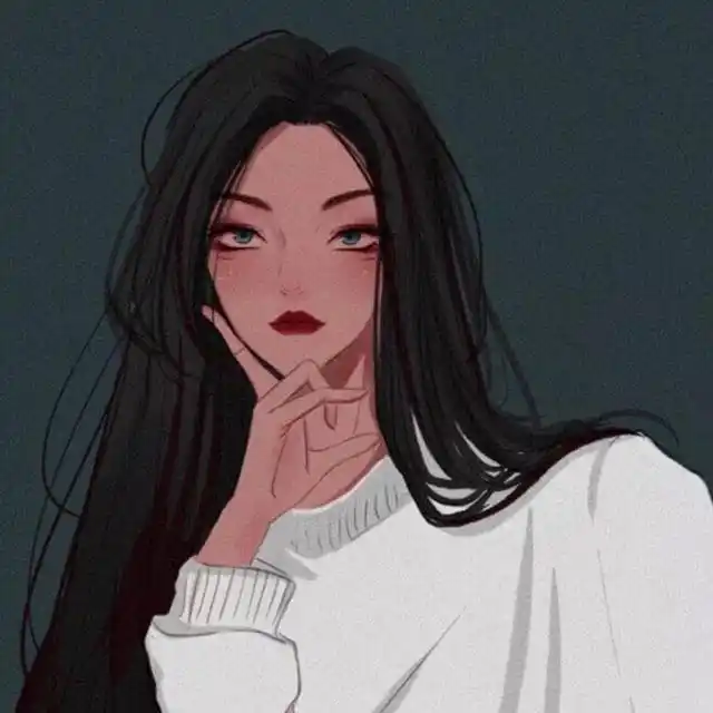 手绘高冷霸气女生头像