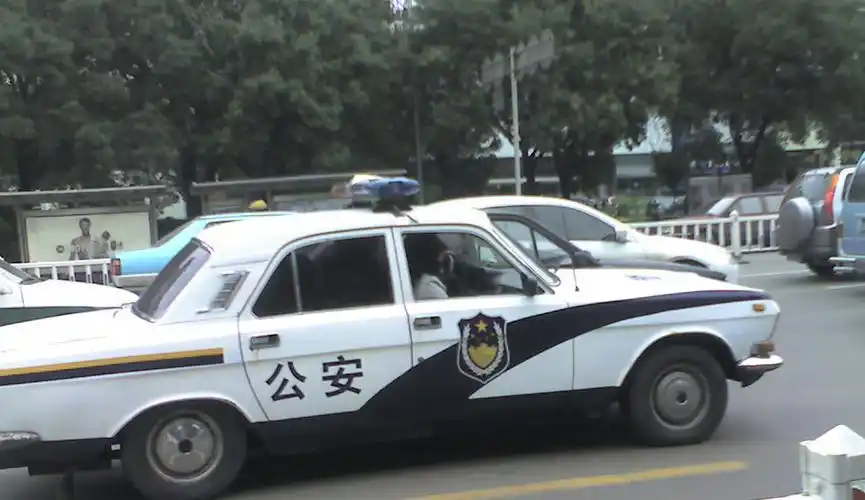 中午回家的路上看到的一辆警车(图)