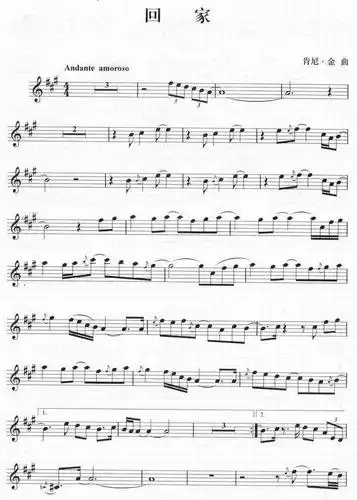 《回家》萨克斯五线谱