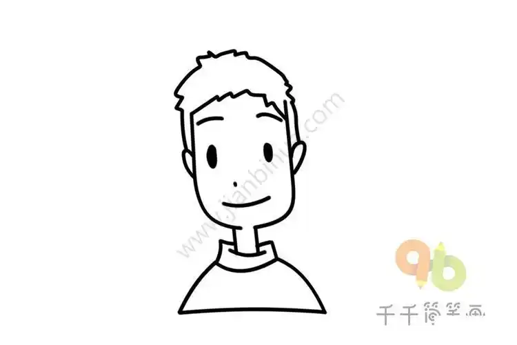 男生寸头简笔画