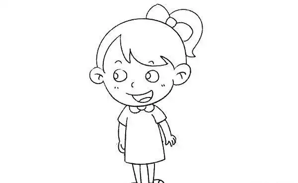 乖巧的小女孩简笔画教程_人物简笔画_简笔画大全