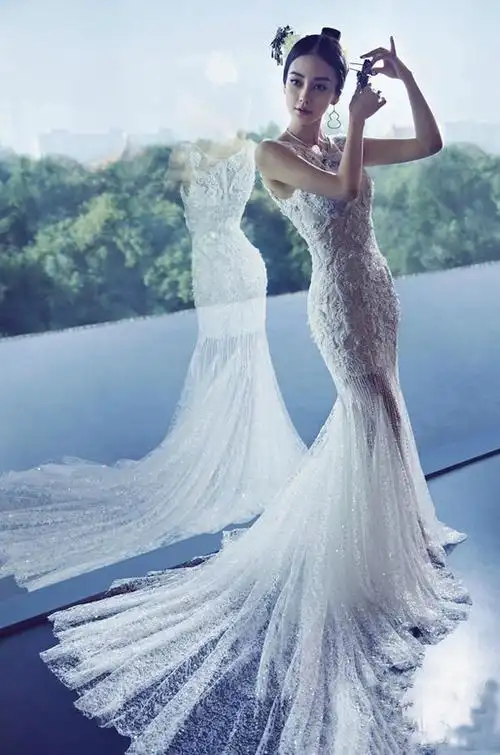 angelababy着婚纱预演当新娘 秀曼妙身姿_星看点_明星_模特中国