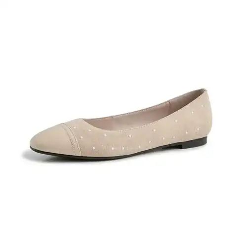 小香风平底鞋2019春季新款圆头浅口羊皮单鞋女珍珠低帮女鞋开车鞋