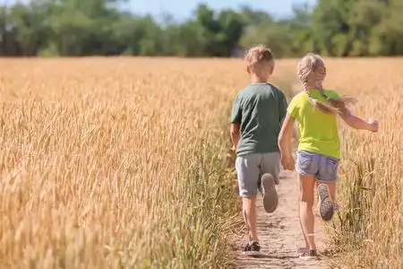 阳光孩子奔跑图片