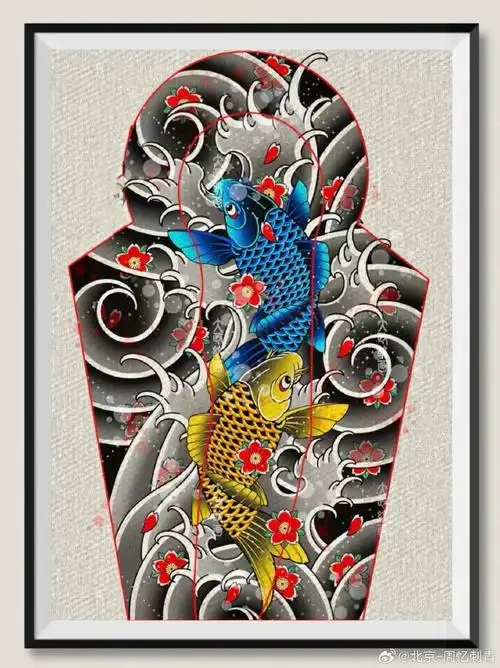 今日纹身图案分享    花臂花腿纹身    #纹身分享##纹身设计##北京