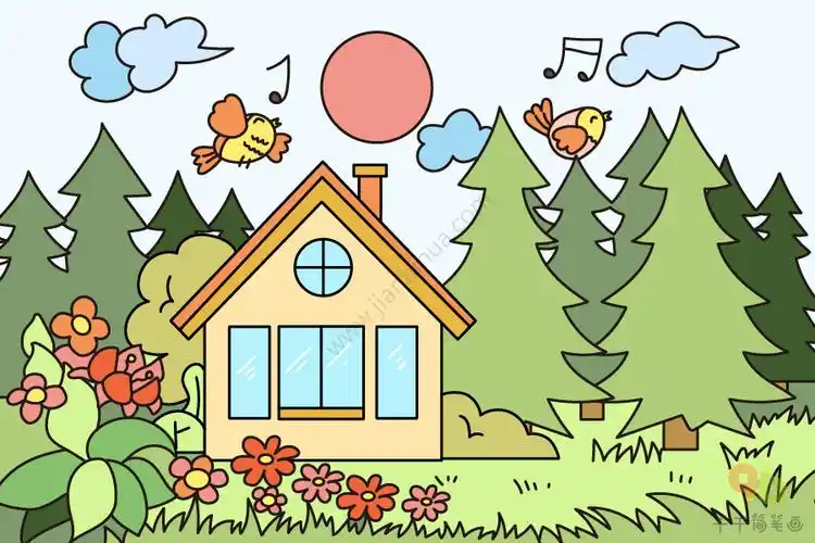 小学二年级课文彩色的梦简笔画