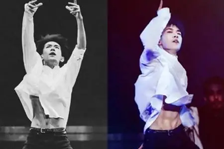 tfboys成员易烊千玺腹肌撩人身材有料帅气炫腹