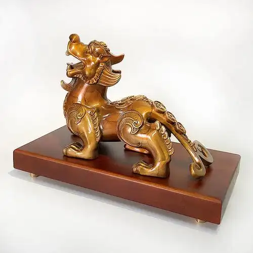 纯铜貔貅摆件一对四方来财天禄皮丘家居办公室招财摆件客厅卧室纳福