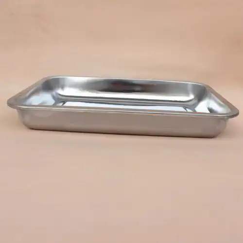 07加厚有磁医疗不锈钢方盘蒸饭盘不锈钢盘子长方形托盘餐盘饭盘