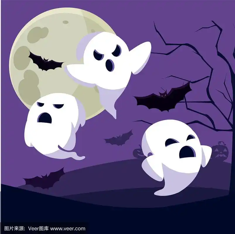 万圣节鬼魂卡通设计