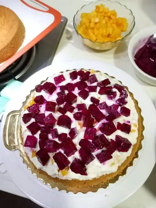 家庭自制水果蛋糕图片,自制纯水果蛋糕-图片大观-奇异网