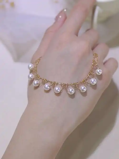 瞬间击中审美78仙气十足的akoya珍珠蕾丝项链