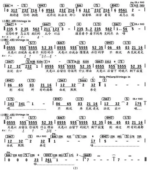 天亮以后(电视剧《天外飞仙》插曲,编配乐谱)简谱_流行简谱_zzmao简谱