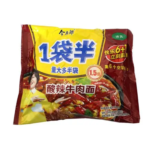 q今麦郎一袋半酸辣牛肉面152g