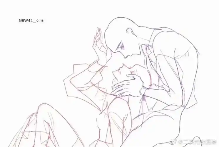 绘画,双人 ,人体结构,姿势,cp