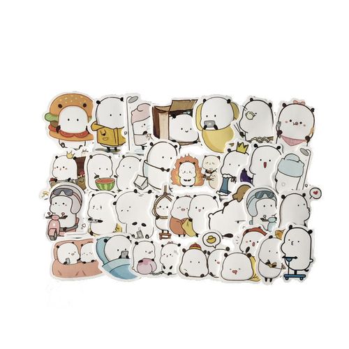 38张可爱卡通表情包野萌君手帐行李箱笔记本涂鸦手机壳头盔贴纸