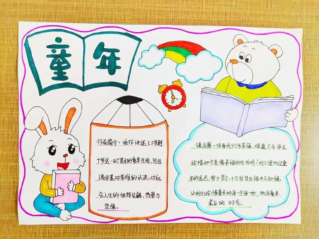 上热门 《童年》读书小报手抄报#小学生手抄报 #我爱阅读手 - 抖音