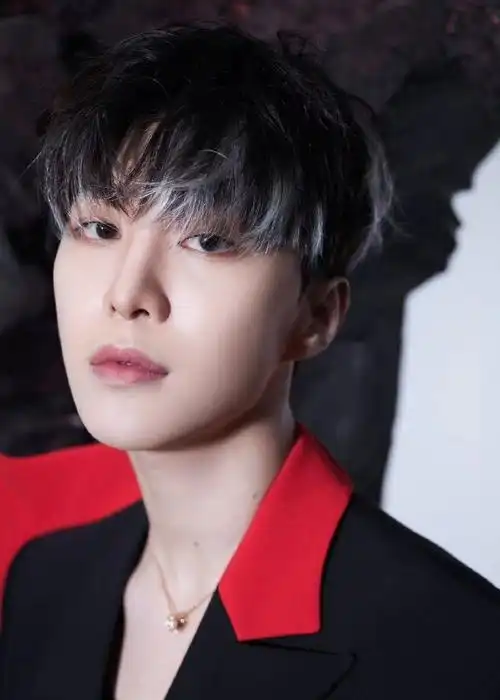 范丞丞红与黑异形风衣造型##范丞丞浙江卫视跨年挑染白发造型##浙江