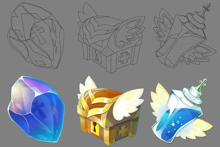 个人游戏ui道具图标作品