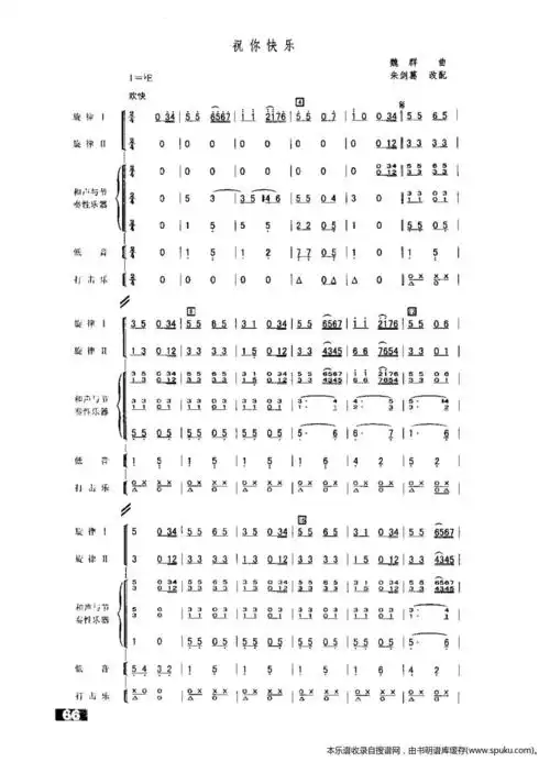 祝你快乐(管乐合奏缩编)_祝你快乐(管乐合奏缩编)简谱_祝你快乐(管乐