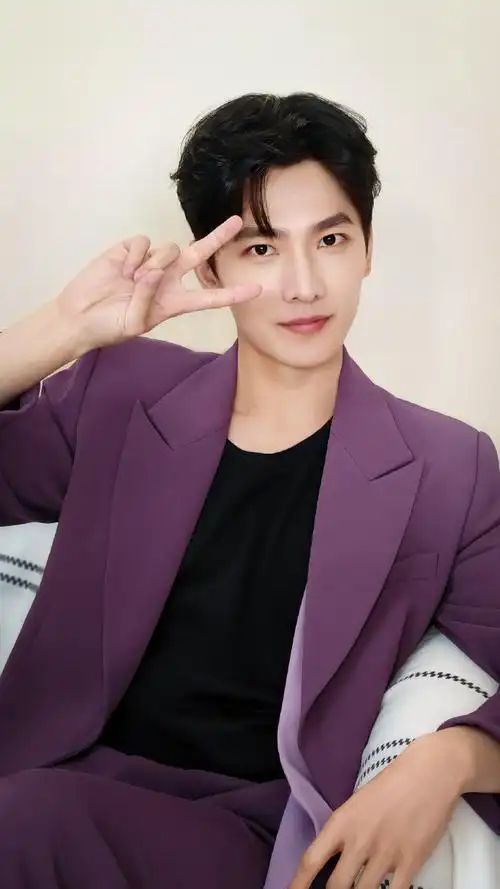 可爱小羊99#杨洋紫色v领西装